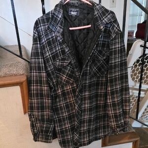 Plaid Shirt Jacket in Black and White